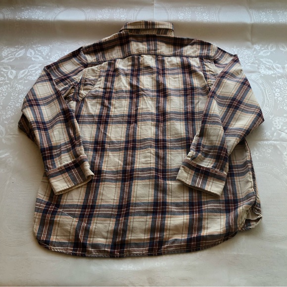 Vans Off The Wall Men’s Size L Tan/Brown Plaid Shirt Long Sleeves Button Down … - Picture 4 of 16